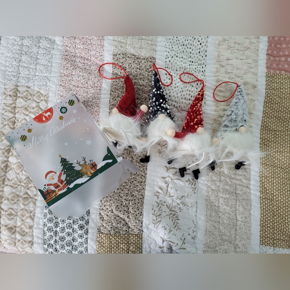 Christmas Gnomes 4 Piece Ornament Set
